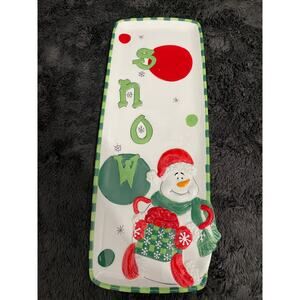 Fitz & Floyd Snow Circles Server Snack Tray Winter Party